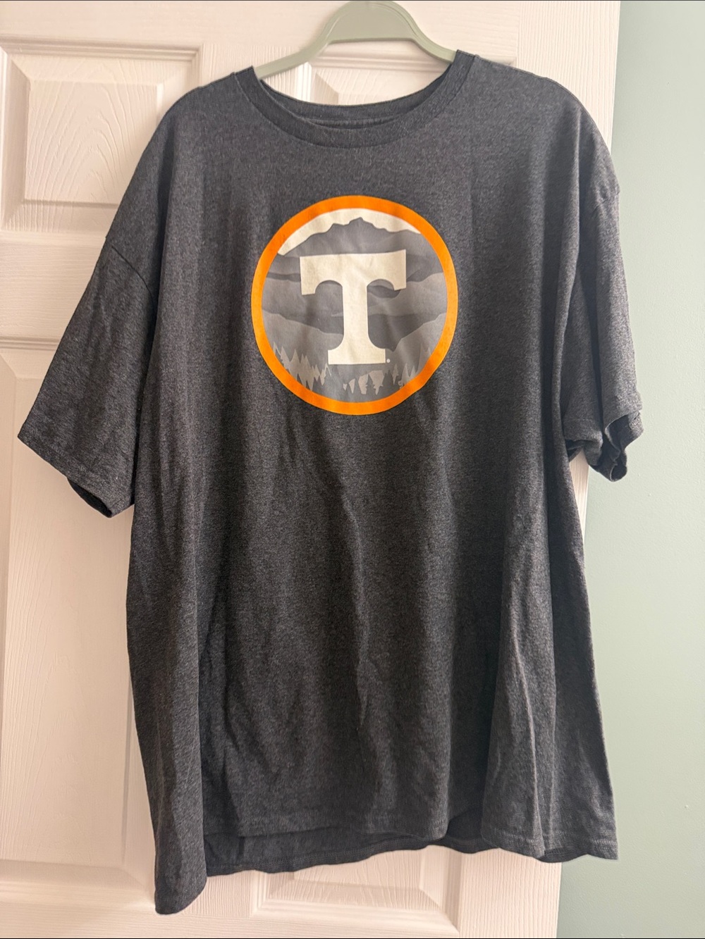 Champion Men's Charcoal Short Sleeve Tee with Orange Logo
